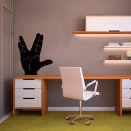 Live Long & Prosper Hand Sign Silhouette - Wall Decal Custom Vinyl Art Stickers - thumbnail 3