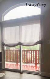 Relaxed Roman Shade, Beige Faux Linen, Custom Window Shade - thumbnail 3