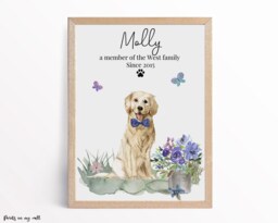 Golden Retriever Print, Personalised Wall Art, Dog Lover Gifts, Home Prints - thumbnail 1