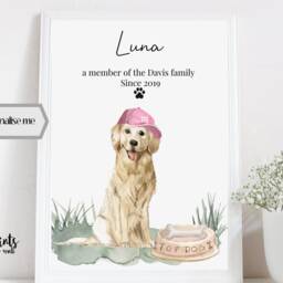 Golden Retriever Print, Personalised Wall Art, Dog Lover Gifts, Home Prints - thumbnail 3