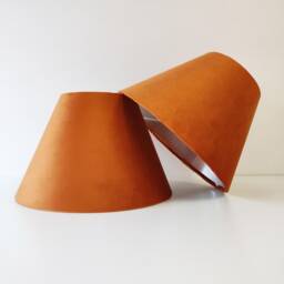 Burnt Orange Tapered Empire Lampshade in Velvet, Conical Lamp Shade - thumbnail 3