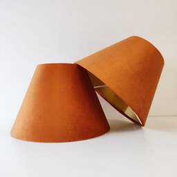 Burnt Orange Tapered Empire Lampshade in Velvet, Conical Lamp Shade - thumbnail 2