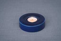Handmade Candleholder For Tealight Candles, Pottery Candle Holder, Modern Minimalist Decor - Caleo, Cobalt Metallic - thumbnail 1