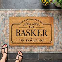 Arch Top Plaque Border Design - Custom Family Name Coir Mat - Personalised Welcome Doormat Wedding Gift - thumbnail 3