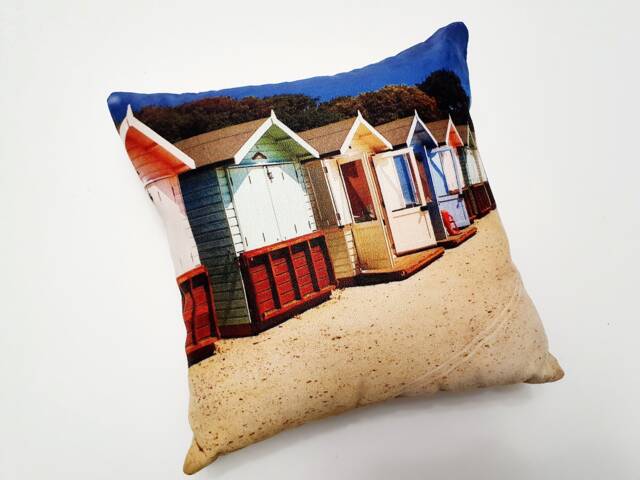 Beach Hut Cushion - Scene Cushions Huts Home Gifts Decor Sofa Accessories Living Room Summerhouse - image 1