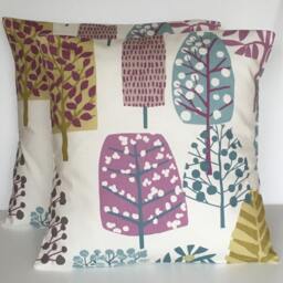 2 X Clarke & Trad Scandinavian Trees Heather Teal Cushion Covers 16 - thumbnail 2