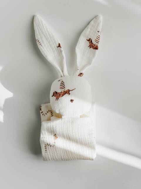 Personalized Baby Bunny Comforter, Cotton Muslin Lovey - image 1