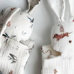 Personalized Baby Bunny Comforter, Cotton Muslin Lovey - thumbnail 3