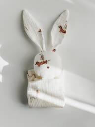 Personalized Baby Bunny Comforter, Cotton Muslin Lovey