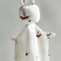 Personalized Baby Bunny Comforter, Cotton Muslin Lovey - thumbnail 2