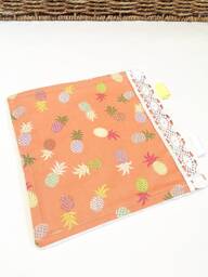 Baby Comforter, Snuggly Soft Lovey With Tropical Pineapples, Small Security Blanket For Newborn, Plush Square Lace Cloth, New Baby Gift