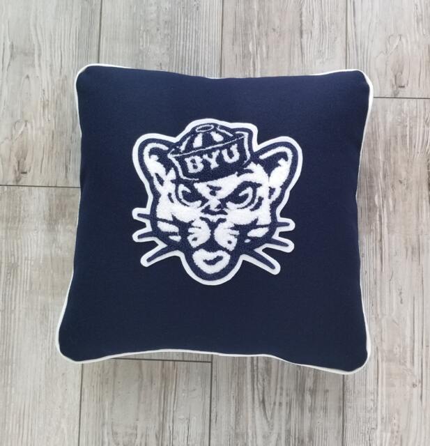 Byu, Cougar Logo Letterman Pillow, Brigham Young University, Byu Cougars - image 1