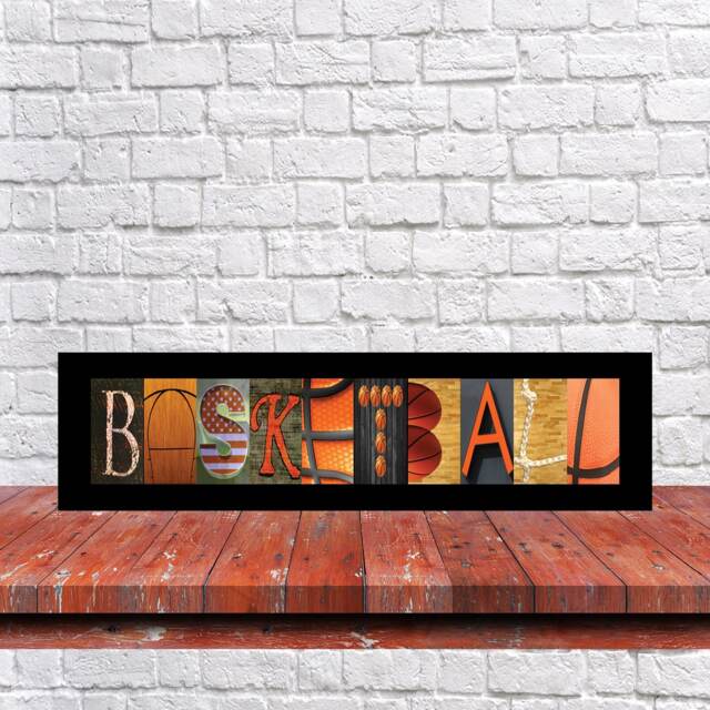 Basketball Letter Art, Sign, Player Gift, Room Decor, Wall Alphabet Coach - image 1