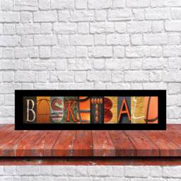 Basketball Letter Art, Sign, Player Gift, Room Decor, Wall Alphabet Coach - thumbnail 1