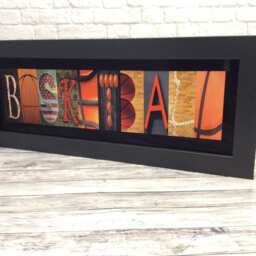 Basketball Letter Art, Sign, Player Gift, Room Decor, Wall Alphabet Coach - thumbnail 2