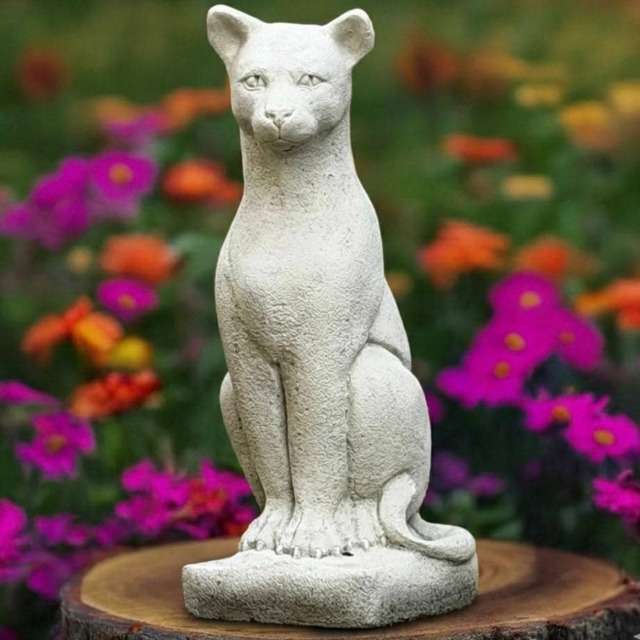 Large Cat Statue Concrete Kitten Sculpture Outdoor Kitty Decor Cement Animal Ornament Front Door Figurine Stone Art Kitty Lover Gift - image 1