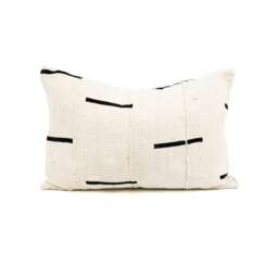 Mud Cloth Pillow Cover, White & Black 20x20, 18x12 - thumbnail 1