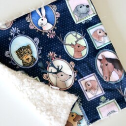 Dream Lovie. Security Blanket. Personalized Lovey. Faux Fur Animal Portraits. Mini Baby Minky Shower Gift - thumbnail 3