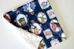 Dream Lovie. Security Blanket. Personalized Lovey. Faux Fur Animal Portraits. Mini Baby Minky Shower Gift