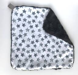 star Lovey, Security Blanket, Blankie, Minky Baby Grey & White New Gift, Gender Neutral Gift - thumbnail 1