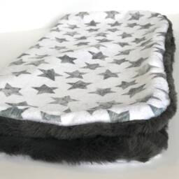 star Lovey, Security Blanket, Blankie, Minky Baby Grey & White New Gift, Gender Neutral Gift - thumbnail 2