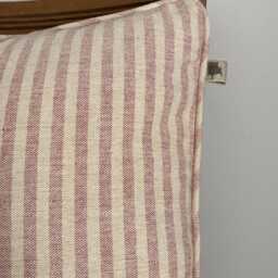 Taupe & Rose Striped Cushion. Bespoke. Luxury. Handmade. Piped Or Plain. Vintage. Country Interiors. Coastal Vibes - thumbnail 2