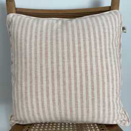Taupe & Rose Striped Cushion. Bespoke. Luxury. Handmade. Piped Or Plain. Vintage. Country Interiors. Coastal Vibes - thumbnail 3