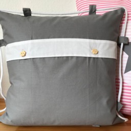 Maritime Cushion Cover, Decorative Cushion, Country Style Cover Anchor + Cord Gray/White 50x50cm - thumbnail 3