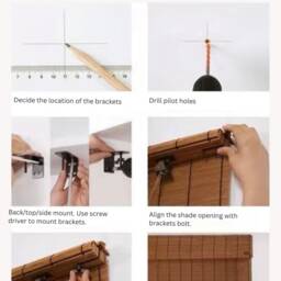 Scalloped Bamboo Shades With Valance - Custom Woven Wood Roman Shade Designer Blinds For Kitchen & Bathroom - thumbnail 4
