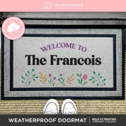 Family Name Door Mat - All Weather Personalized Doormat Wedding Gift Housewarming Customized Welcome Rug
