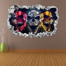 Metal Skulls Wall Decal Sticker Mural Poster Print Art Home Decor Kp10 - thumbnail 1