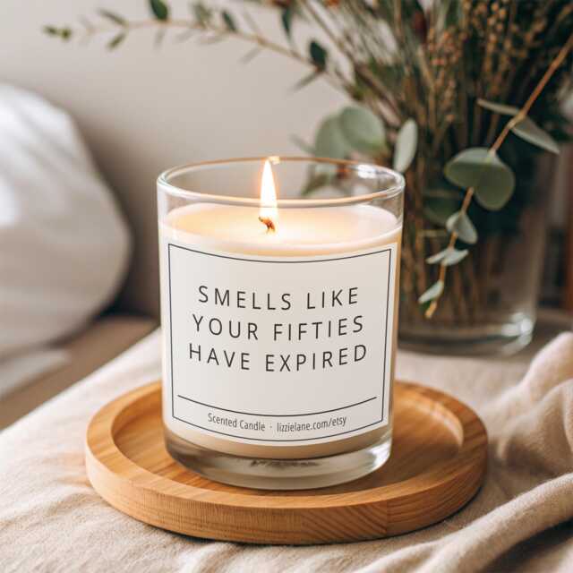 60Th Birthday Gift For Women, Your Fifties Have Expired, Funny Scented Candle, Celebration For Sister Friend, Ideas - image 1