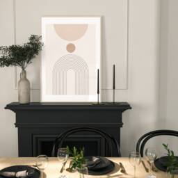 Set Of 3, Geometric Abstract Art, Neutral Beige, Living Room Wall Art Poster Prints Home Decor, A5, A4, A3 A3+ A2 Sizes, Fast Delivery - thumbnail 2