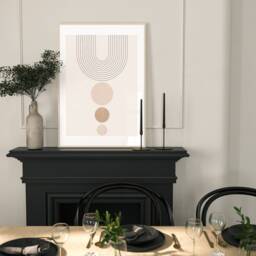 Set Of 3, Geometric Abstract Art, Neutral Beige, Living Room Wall Art Poster Prints Home Decor, A5, A4, A3 A3+ A2 Sizes, Fast Delivery - thumbnail 3