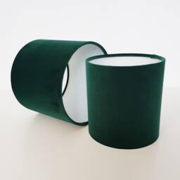 Green Lampshade in Velvet With White Lining Dark Forest Large Ceiling Lightshade - thumbnail 3