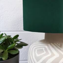 Green Lampshade in Velvet With White Lining Dark Forest Large Ceiling Lightshade - thumbnail 2