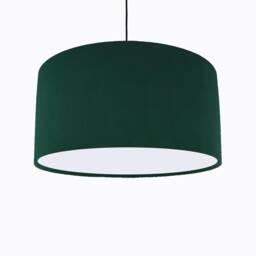 Green Lampshade in Velvet With White Lining Dark Forest Large Ceiling Lightshade