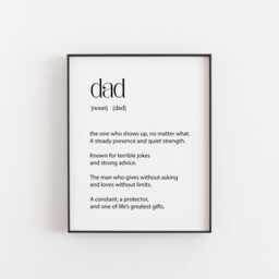 Meaningful Dad Gift Print, From Daughter Or Son, Emotional Definition Wall Art, Fathers Day Keepsake, Minimalist Quote, Unframed - thumbnail 3