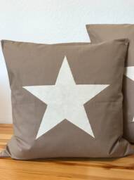 Country Style Cushion Cover, Pillow Case, Stars Pillow, Decorative Star Beige/Cream 50x50cm