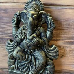 stone Garden Ganesh Ganesha Buddha Wall Plaque Bronzed Ornament - thumbnail 3