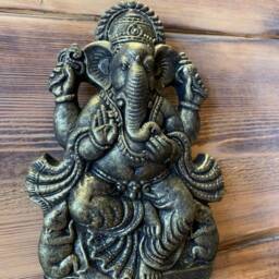 stone Garden Ganesh Ganesha Buddha Wall Plaque Bronzed Ornament - thumbnail 2