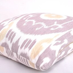 Plum Ikat Pillow Cover, Handmade Silk Cotton Cushion - 20x20 - thumbnail 2