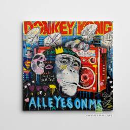 Graffiti Monkey Music Canvas Art Wall Print Picture Banksy Style Framed Home Decor -D617 - thumbnail 2