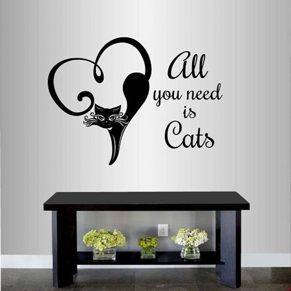 In-Style Decals Wall Vinyl Decal Home Decor Art Sticker All You Need Is Cats Quote Pet Shop Nursery Cat Kitten Removable Mural Design 172 - image 1