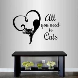 In-Style Decals Wall Vinyl Decal Home Decor Art Sticker All You Need Is Cats Quote Pet Shop Nursery Cat Kitten Removable Mural Design 172 - thumbnail 1