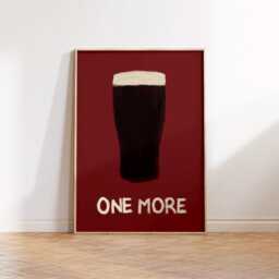 One More Pint Print Poster, Living Room Wall Print, Bedroom Decor, Typography Art Dopamine Portrait Art, Beer Garden - thumbnail 1