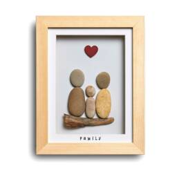 Family Of Three Pebble Art - Family 3 - thumbnail 2