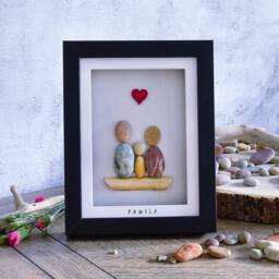 Family Of Three Pebble Art - Family 3 - thumbnail 1