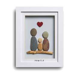 Family Of Three Pebble Art - Family 3 - thumbnail 3
