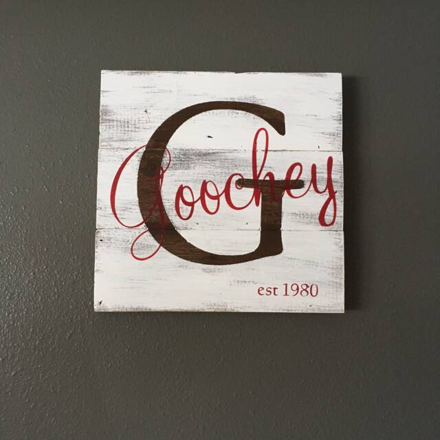 Family Name Sign, Wall Decor, Pallet Anniversary 5Th